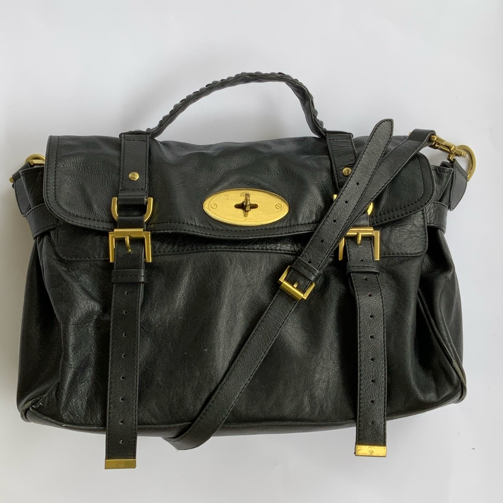 Mulberry Alexa Satchel Black Leather Handbag